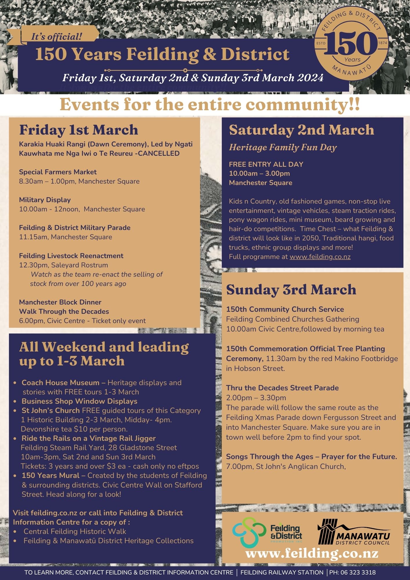 150 Years Feilding & District Manawatu Feilding Manawatu NZ