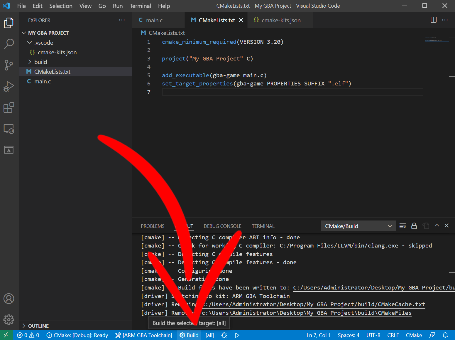 Setup with VSCode GBA Tutorial