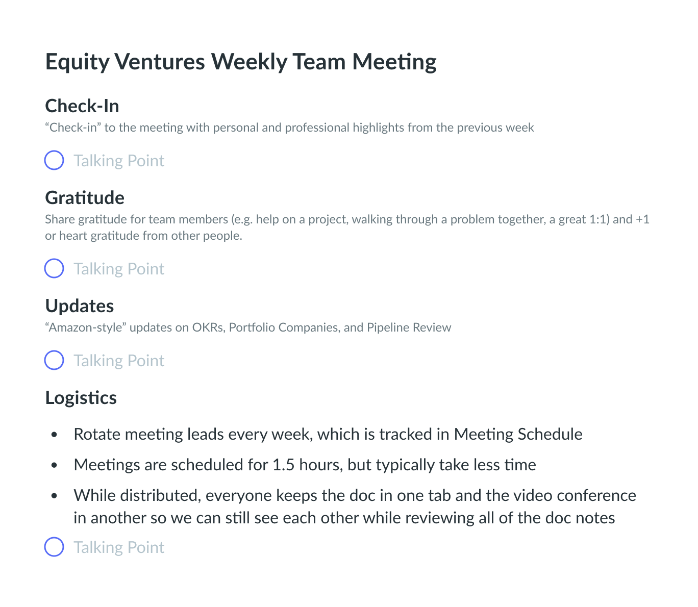 Weekly Team Meeting Template Fellow.app