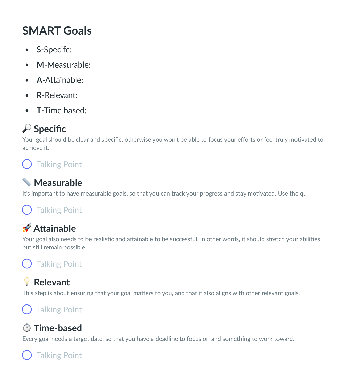 SMART GoalSetting Meeting Template Fellow.app