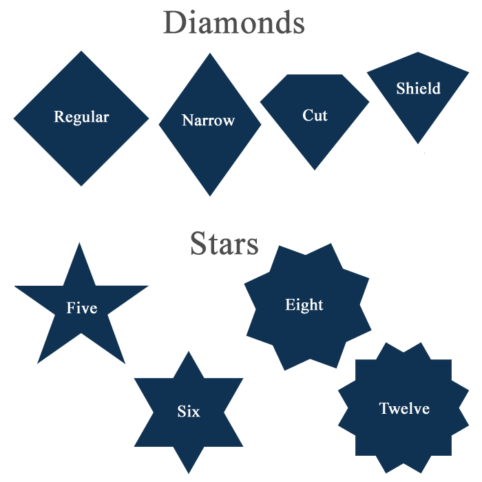 CSS Shapes Diamond and Star