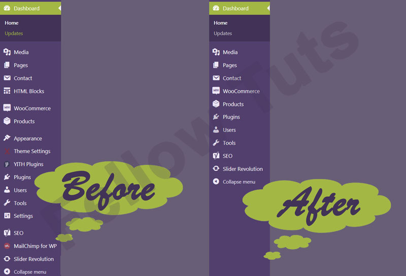 Remove or Hide Menu Items from WordPress Admin Panel or Dashboard