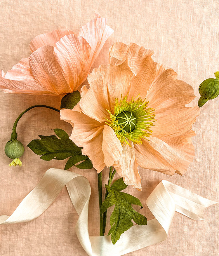 Crepe Paper Icelandic Poppies Commercial Use Pattern Felt Paper Scissors