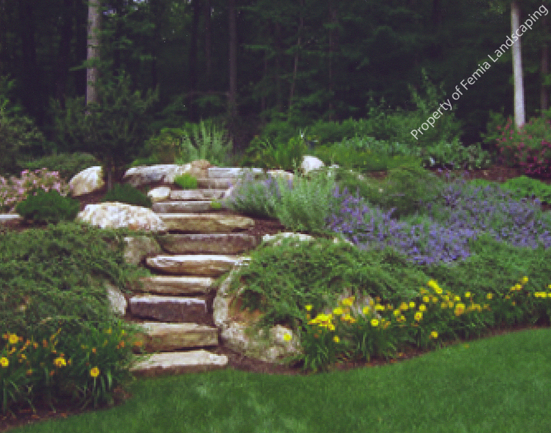 Natural Boulder / Step Creations Femia Landscaping