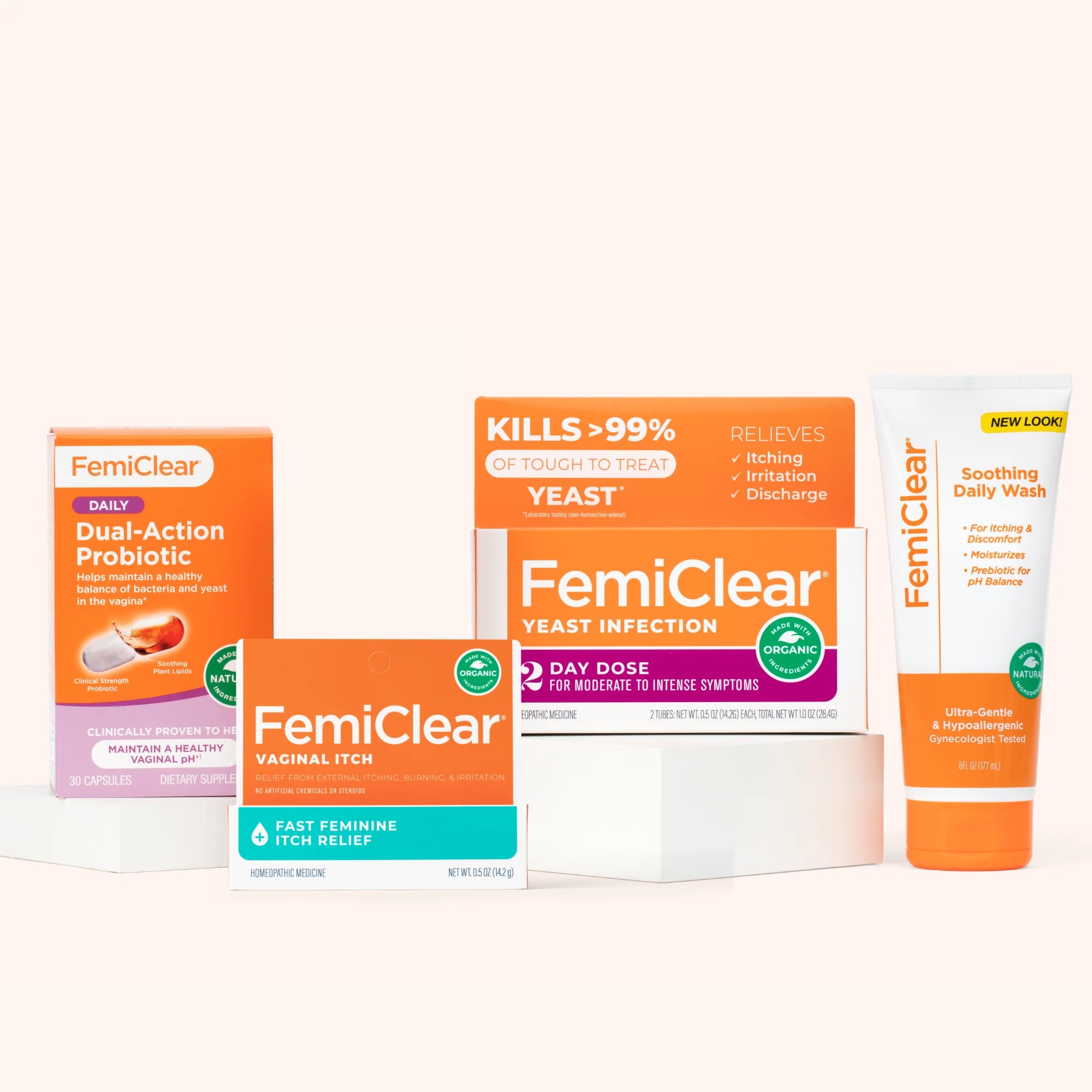 Yeast Infection Relief 2 Day + Daily Vaginal Care Kit FemiClear