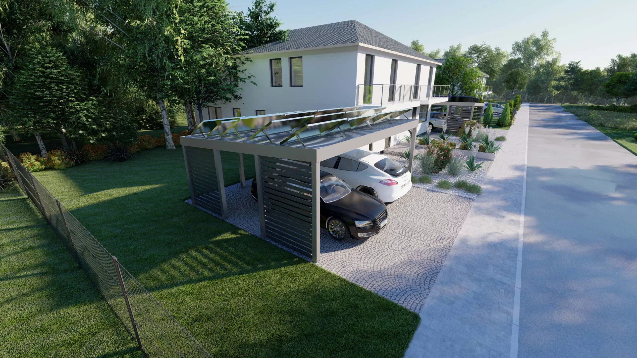 Carport 300x600 fur 6 Solar Module Metall Carport bausatz aus Polen