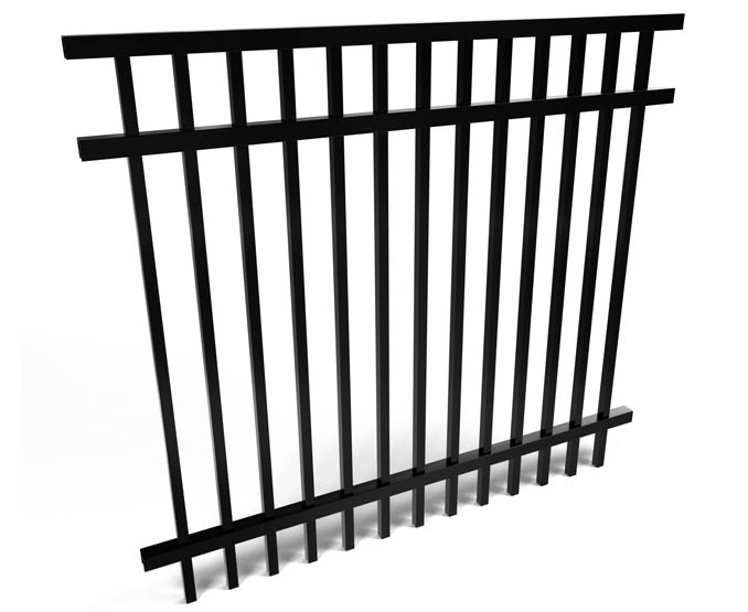 3 Rail Smooth Top Aluminum Fence Panel Fence