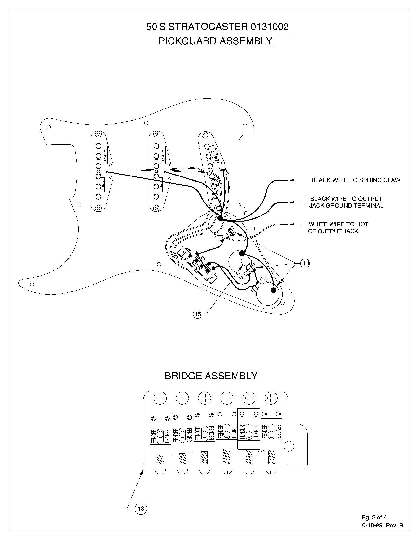50's Stratocaster 0131002 Parts List and Wiring Diagram · Customer Self