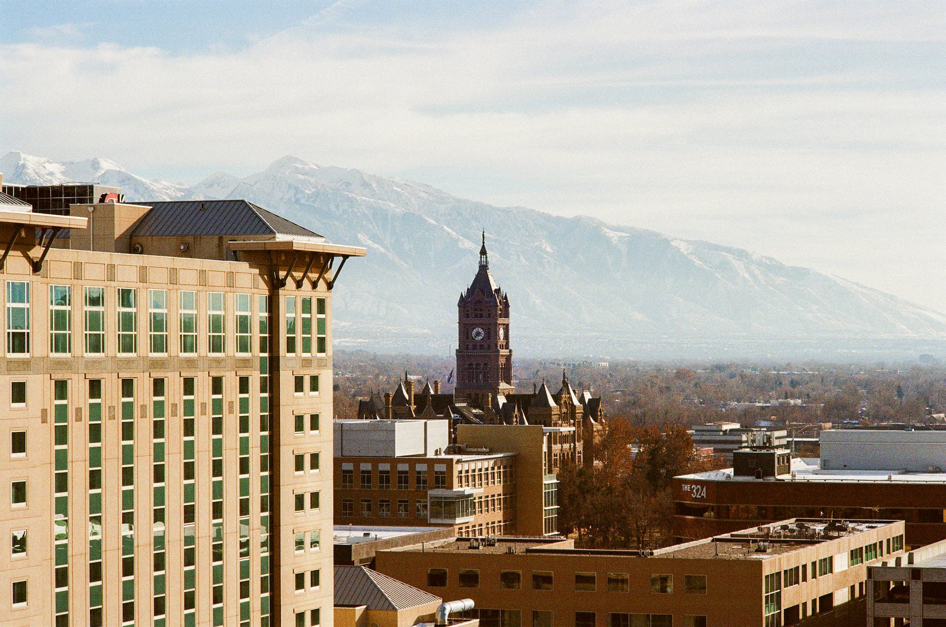 town near the mountains