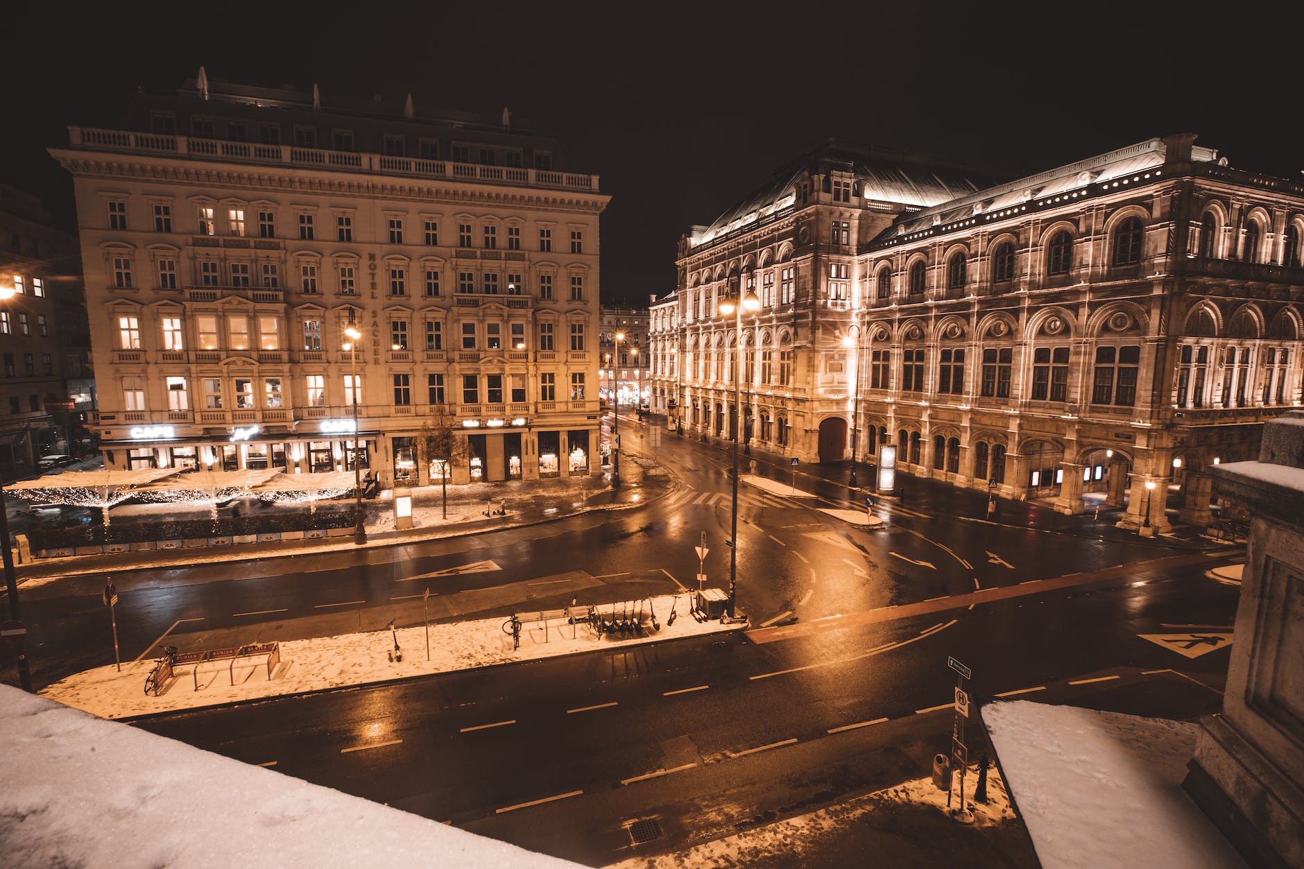 city buildings at night