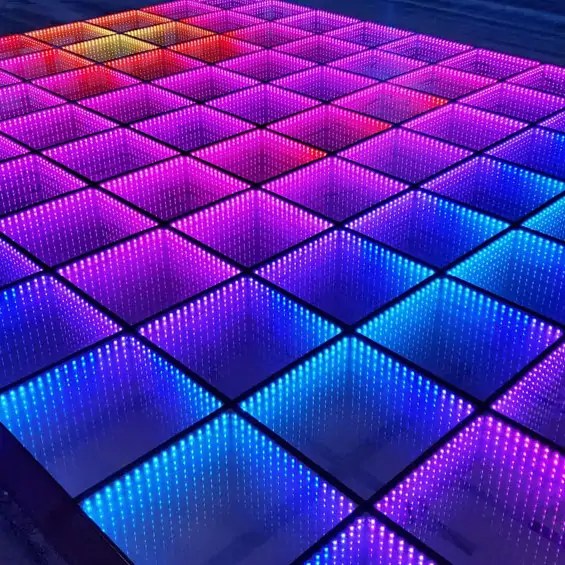 Infinity Mirror LED Dance Floor Fern Event Rentals