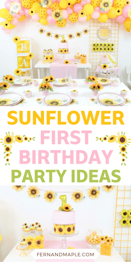 Sweet Little Sunflower First Birthday Party Inspiration Fern and Maple
