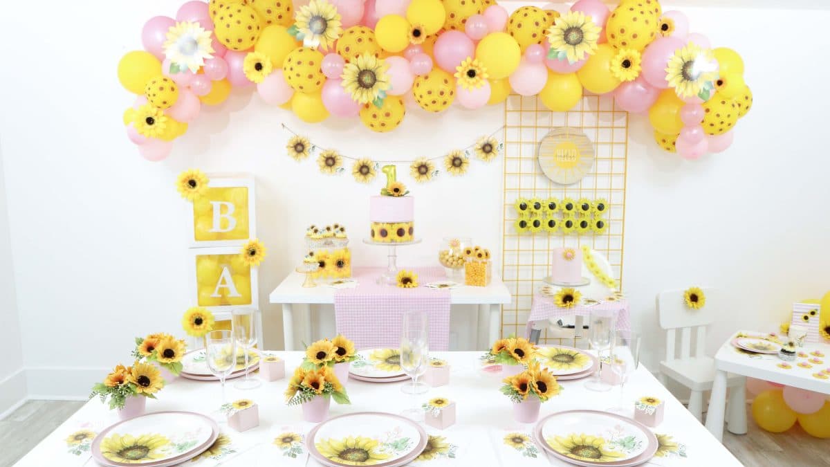Sweet Little Sunflower First Birthday Party Inspiration Fern and Maple