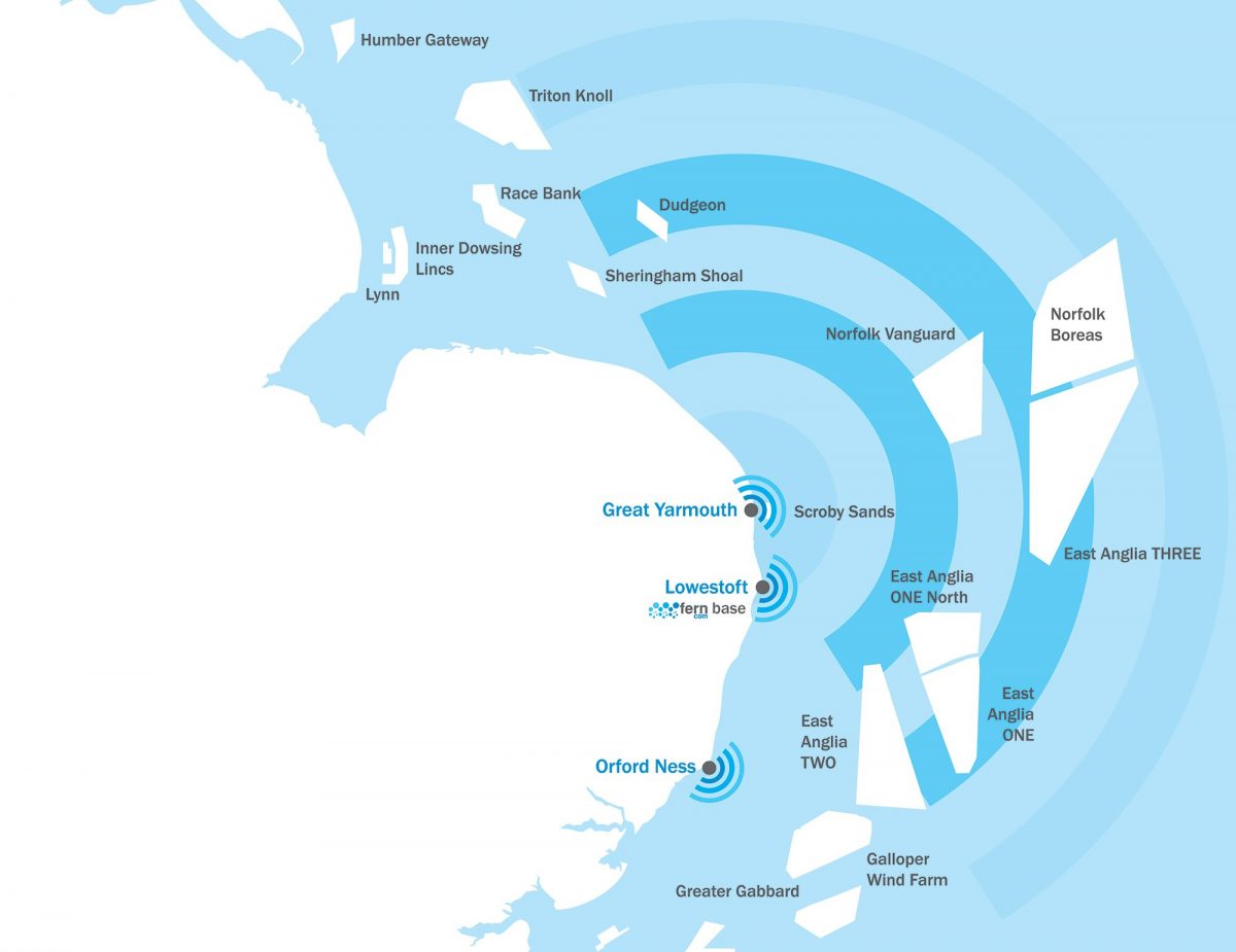 designed to give full radio coverage off the East Anglian coast