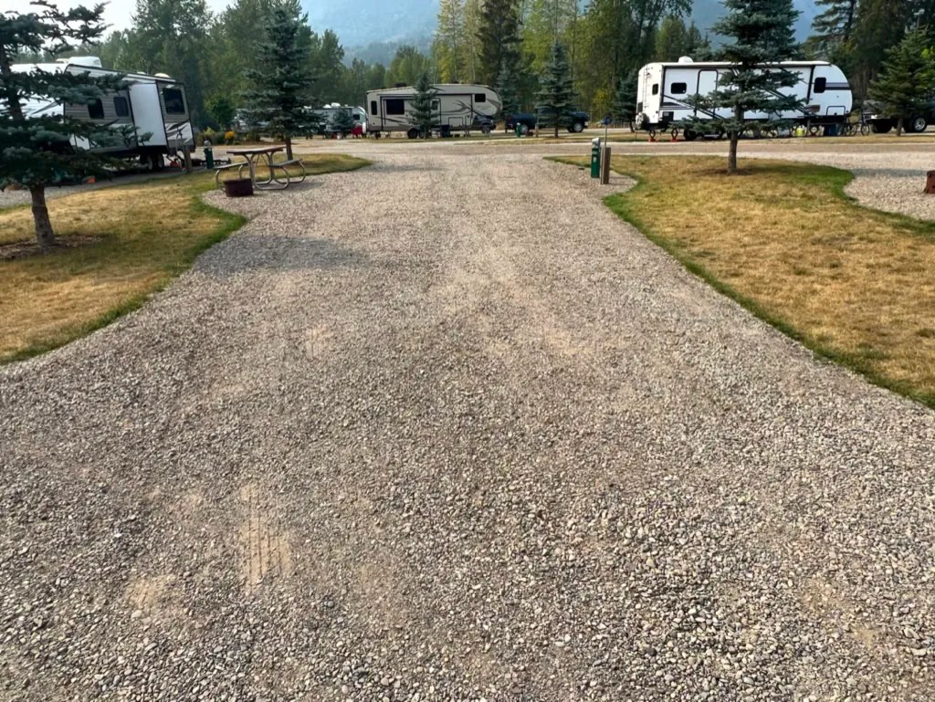 Fernie RV pullthrough site Fernie RV Resort