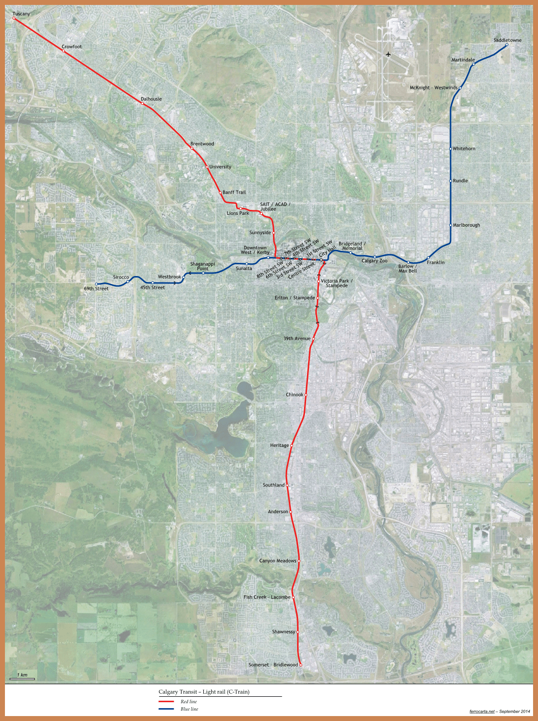 Railway Maps of Canada Calgary