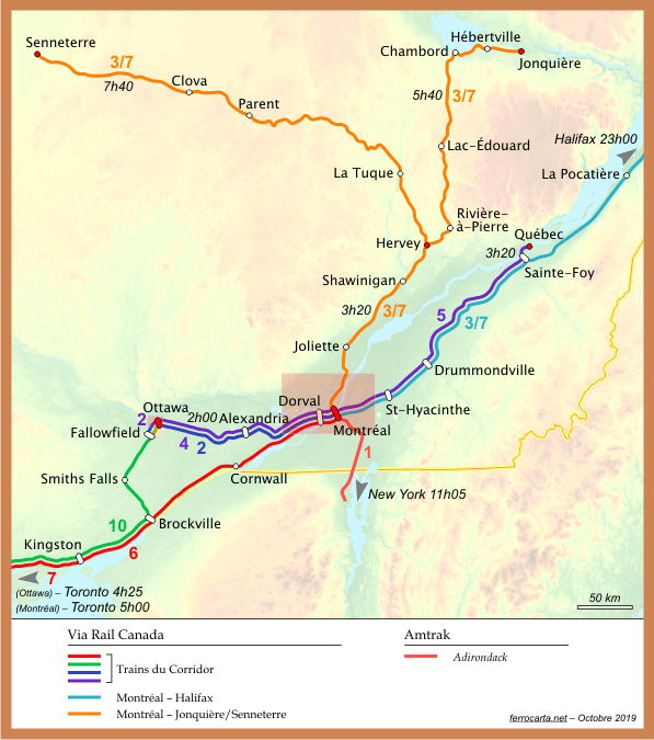 Cartes ferroviaires du Canada Québec