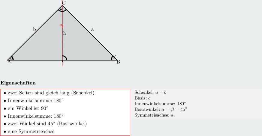 Geometrie,Dreieck,Gleichschenkliges rechtwinkliges Dreieck