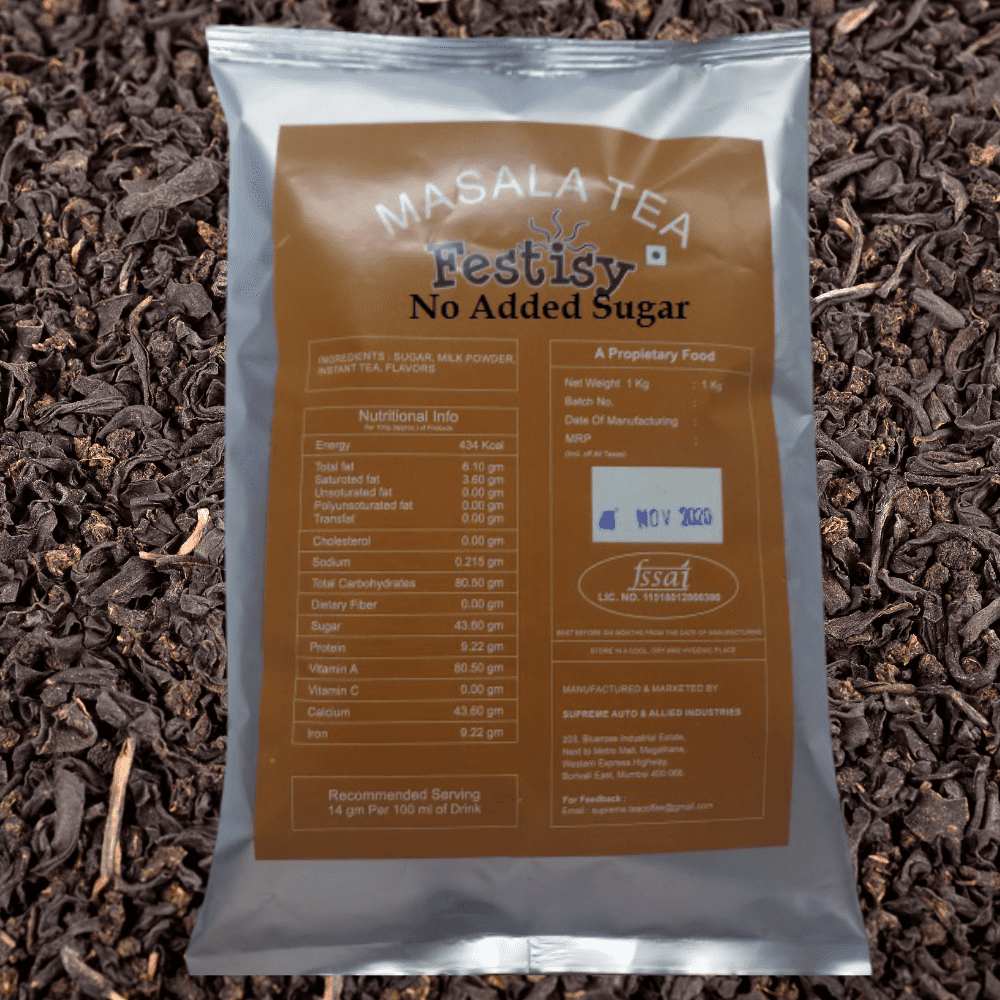 Enjoy Festisy Masala Tea without sugar or call 9324095979