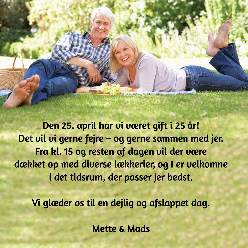 Einvitation foto Sølvbryllup01 Festivitas