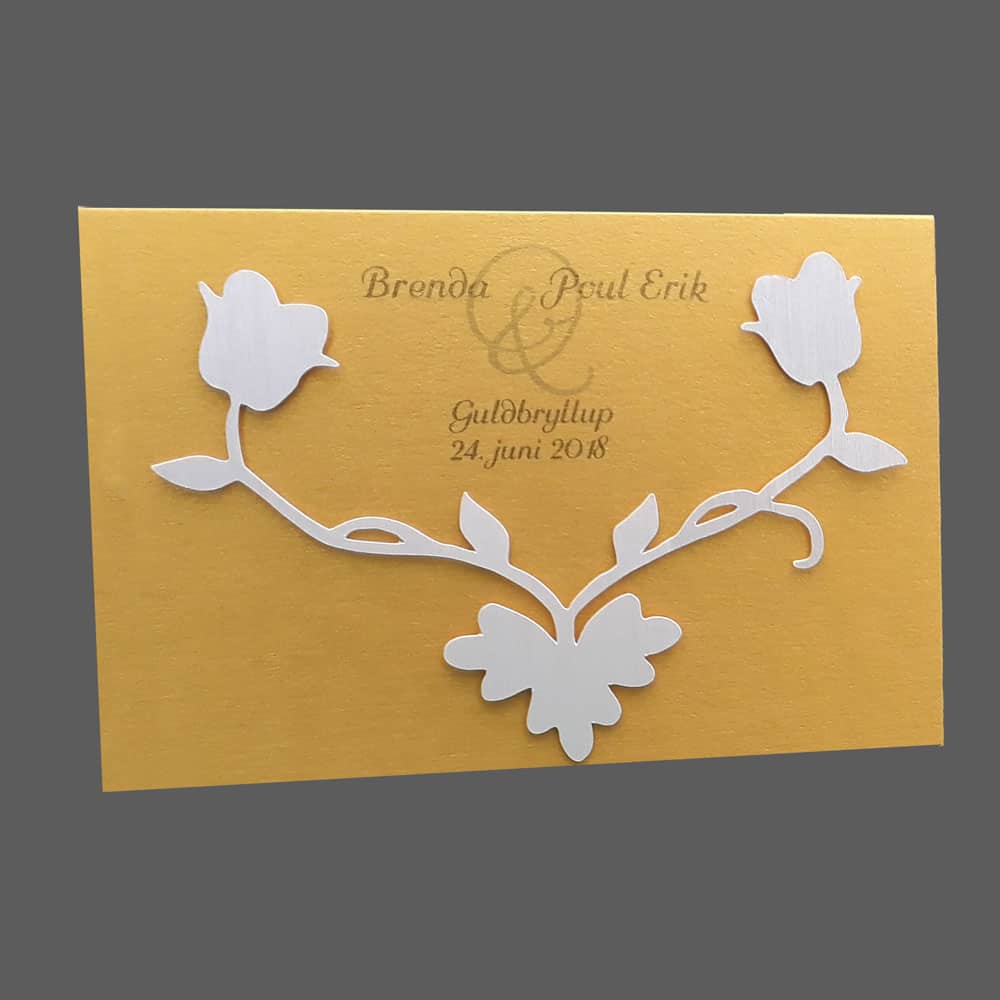 Guldbryllupsinvitationer som email invitation eller invitationskort.