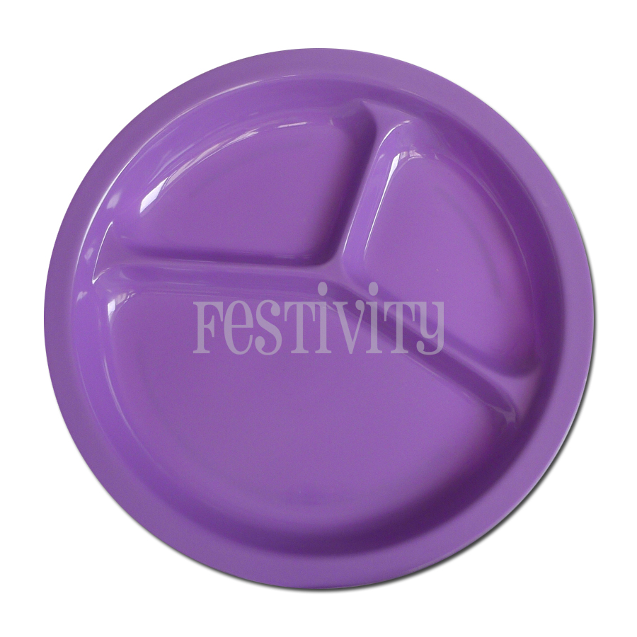 Reusable Melamine Plates with Divider Festivity