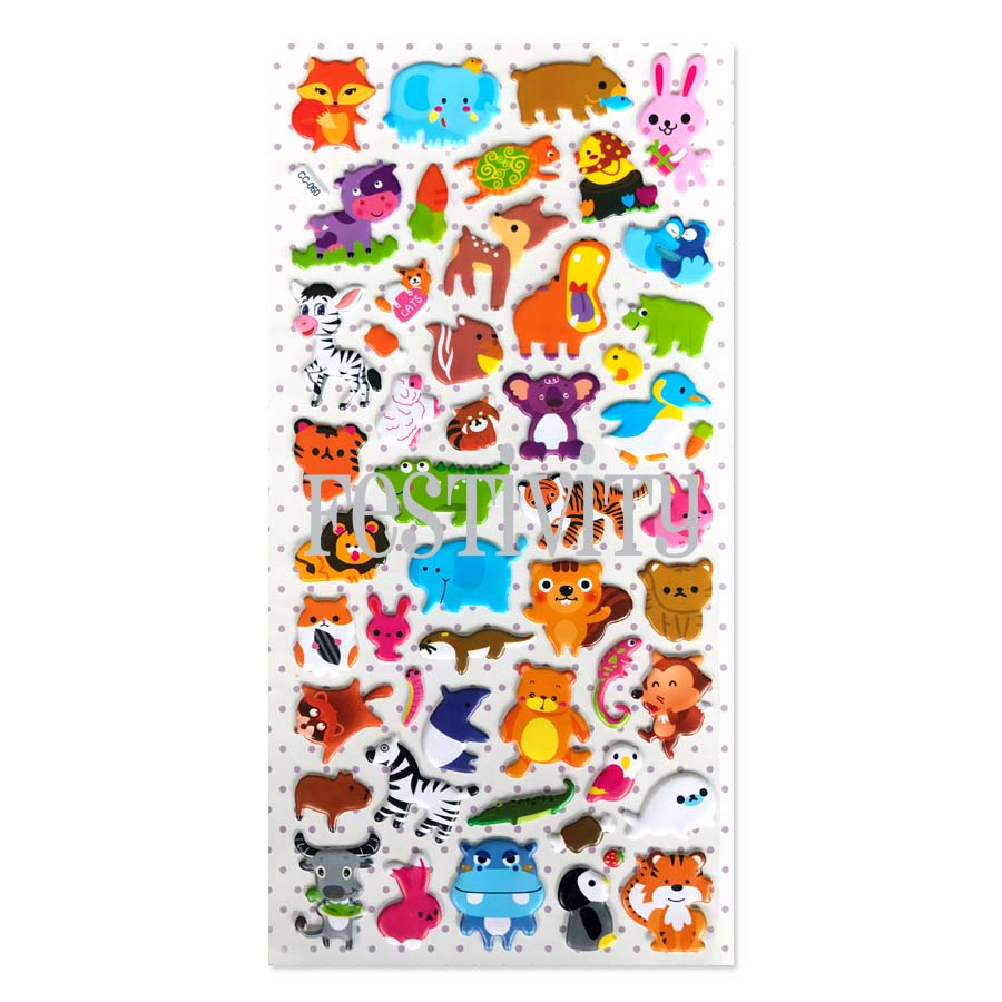 Animals Puffy Sticker Sheet Festivity