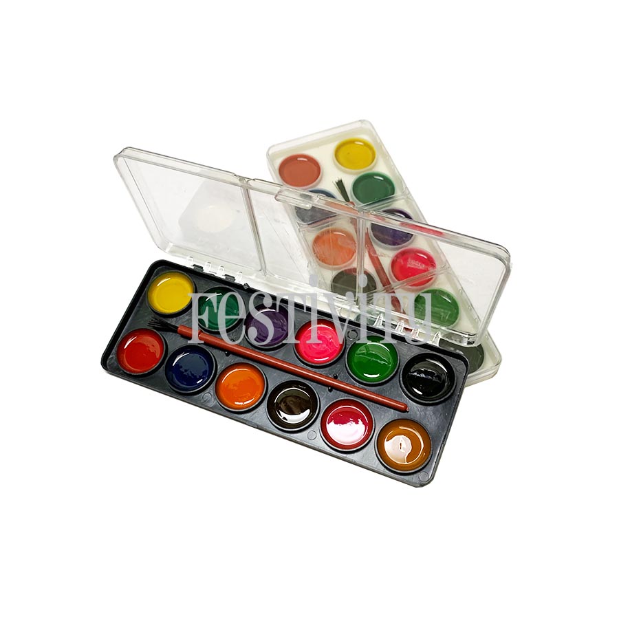 12Color Watercolor Paint Set Festivity