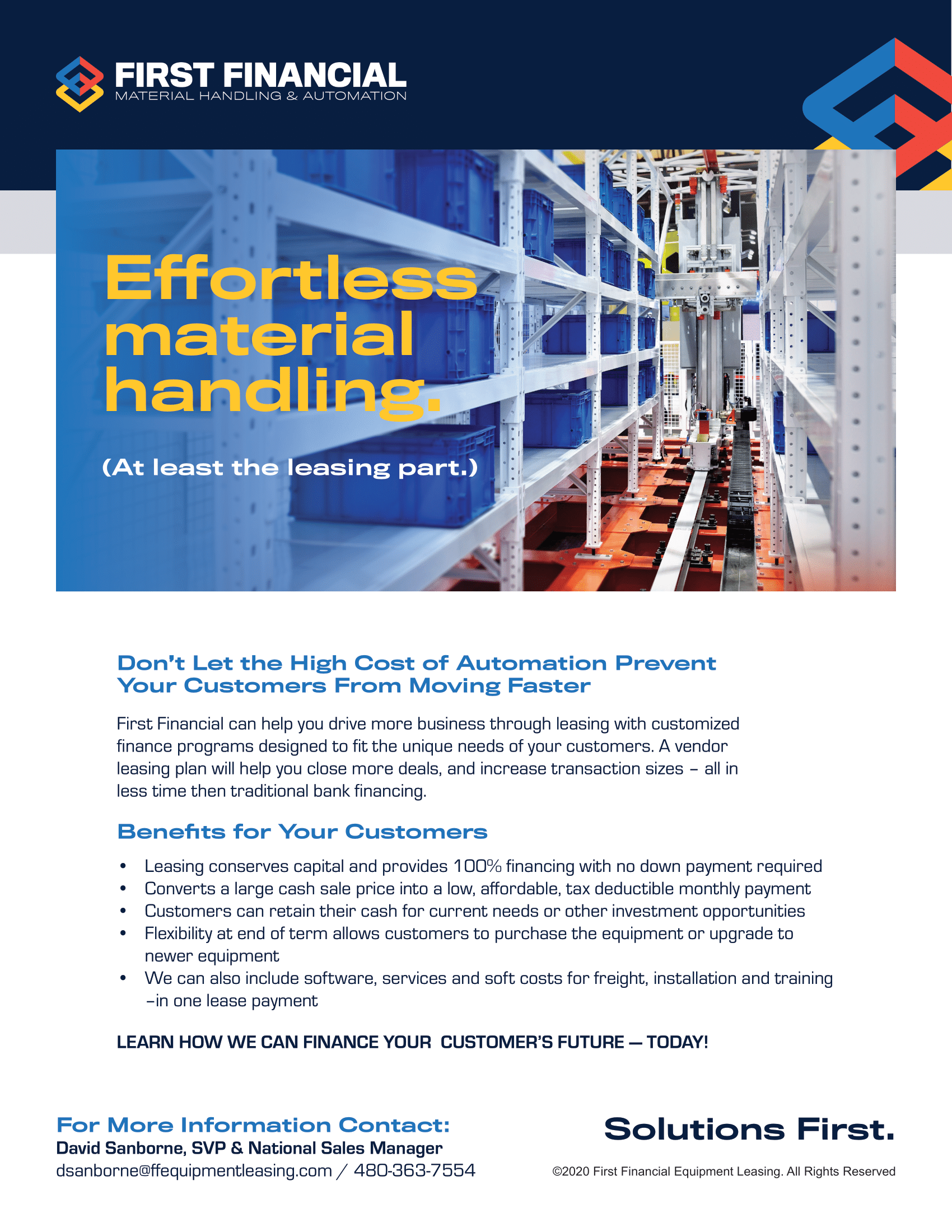 Vendor Programs for Automation & Material Handling First Financial