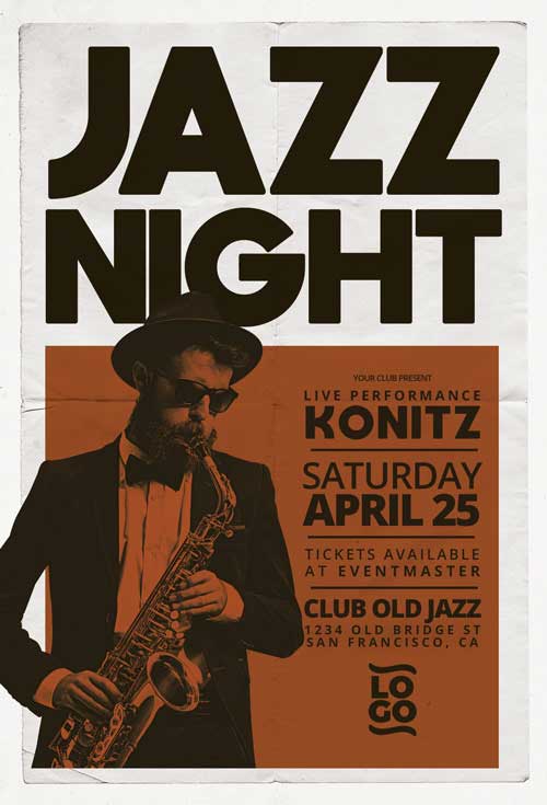 Jazz Concert Music Event Flyer Template PSD Club Flyer