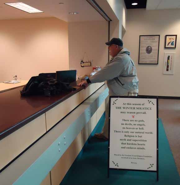 FFRF Michigan mayor’s censorship of solstice display unlawful