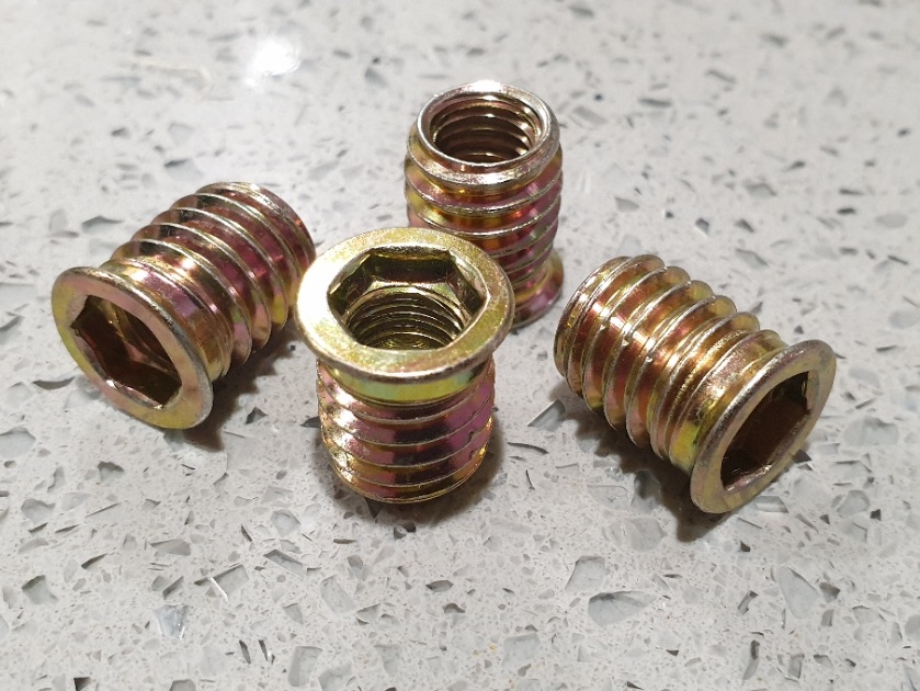 Threaded inserts for Timber Legs Furniture Feet Tasmania