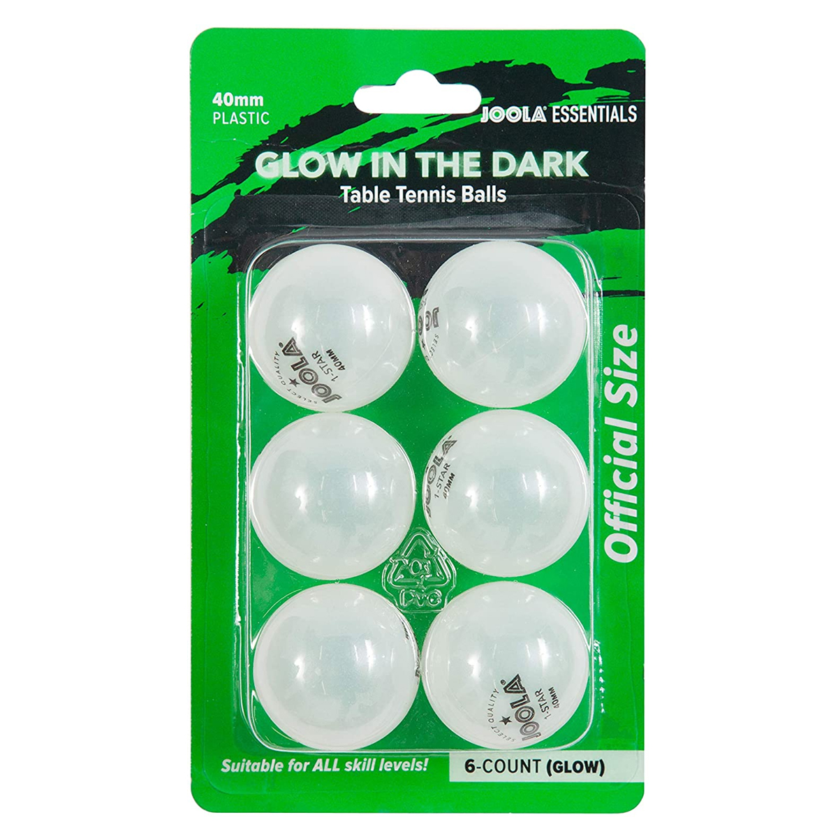 Joola Essentials Glow In The Dark Table Tennis Balls (6 Pack)