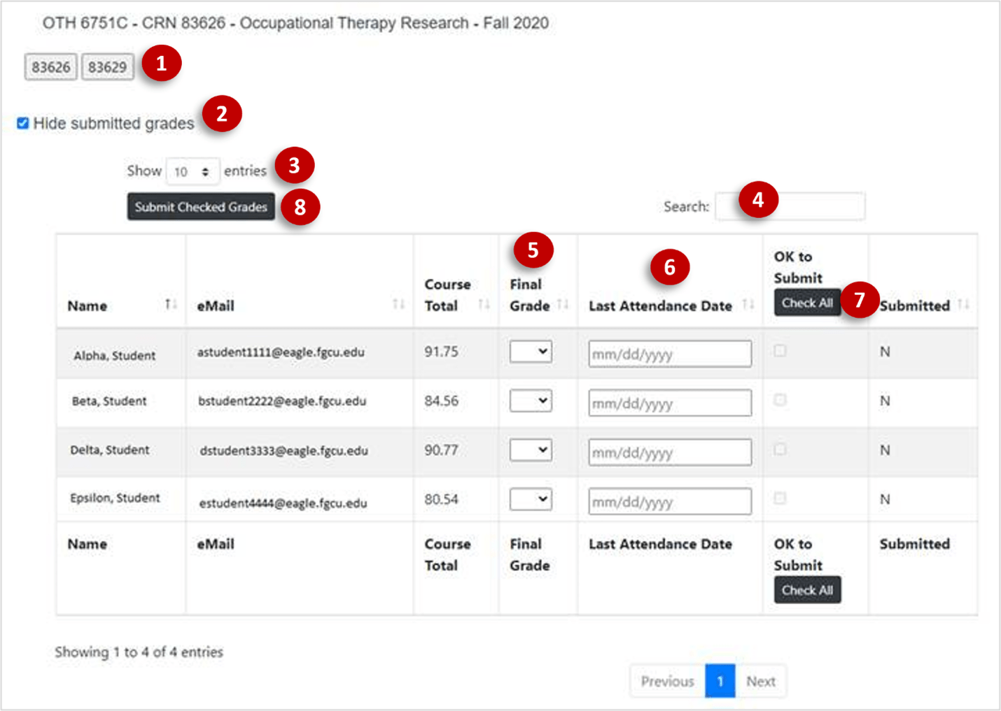 Canvas Submit Grades User Guide Florida Gulf Coast University ITS