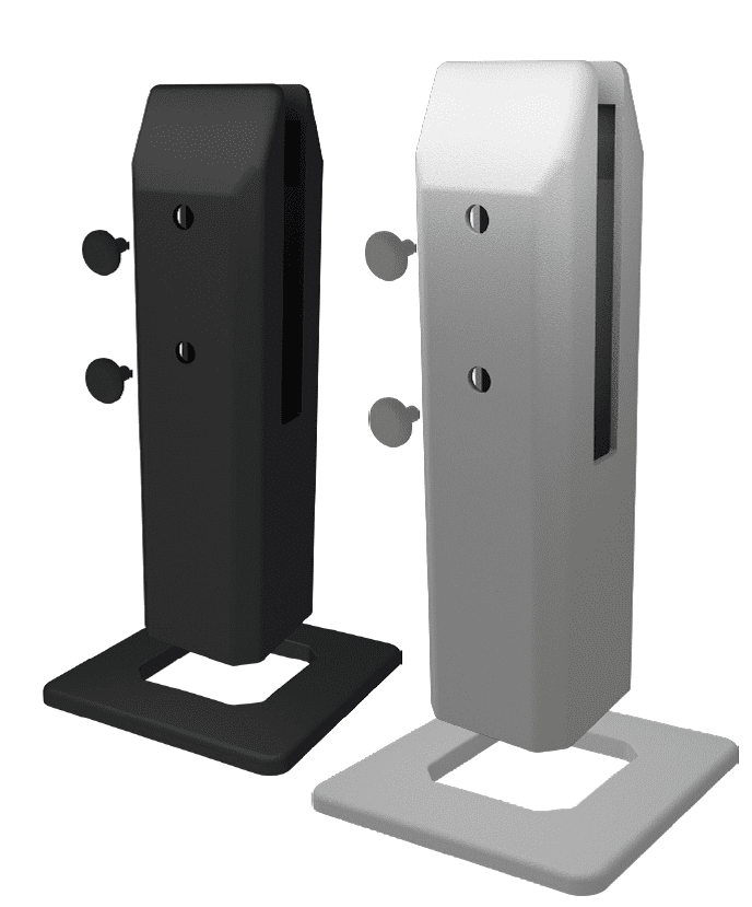 Madrid Core Drill Spigot Insulator Black, Silver & White Fences