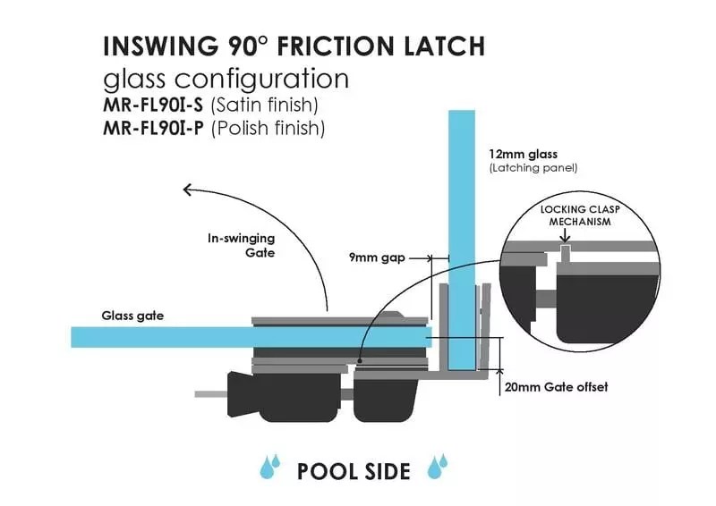 Glass Glass Friction Fit 90 Deg (Internal or External) Side Pull