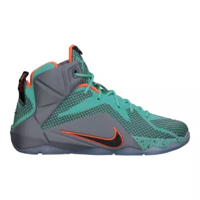 Nike Men's LeBron 12 Basketball Shoes Teal/Grey/Orange Sport Chek