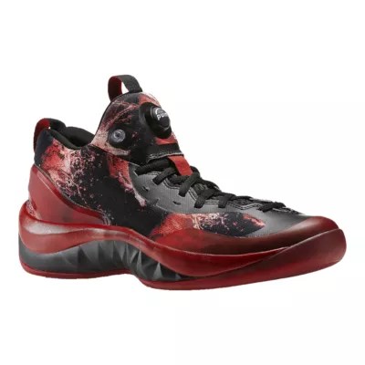 Reebok Men's ZPump Rise "Water Print" Basketball Shoes Black/Red