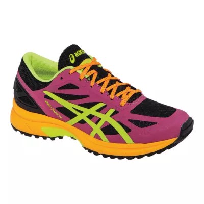 ASICS Women's Gel FujiPro Running Shoes Pink/Orange/Lime Green