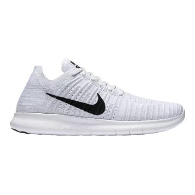 Nike Men's Free RN FlyKnit Running Shoes White/Black Sport Chek