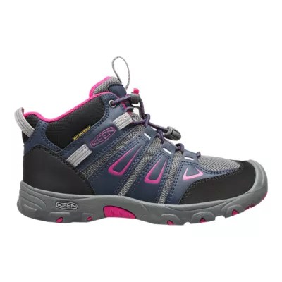 Keen Girls' Oakridge Mid Waterproof Hiking Boots Mid Blue/Berry