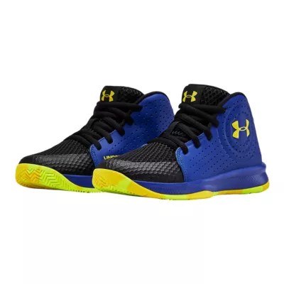 Under Armour Blue And Yellow Basketball Shoes almoire