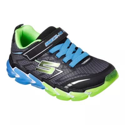 Skechers Boys' SkechAir 4 Lights Shoes Blue/Green Sport Chek