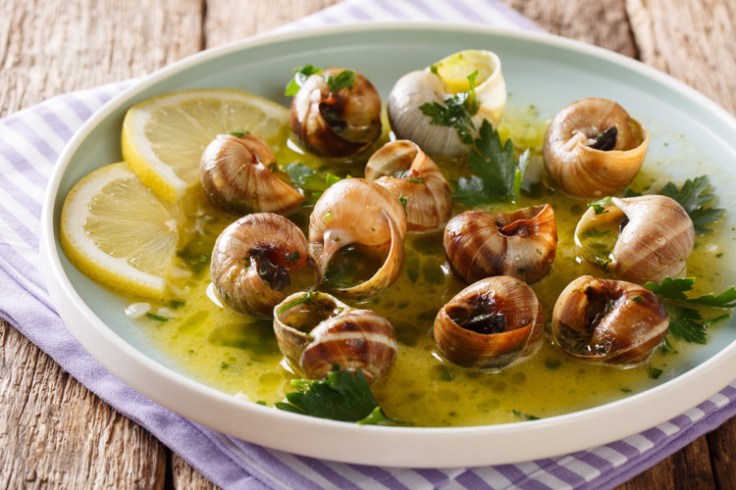 escargot, a french dish