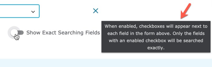 The toggle for showing exact matches. 