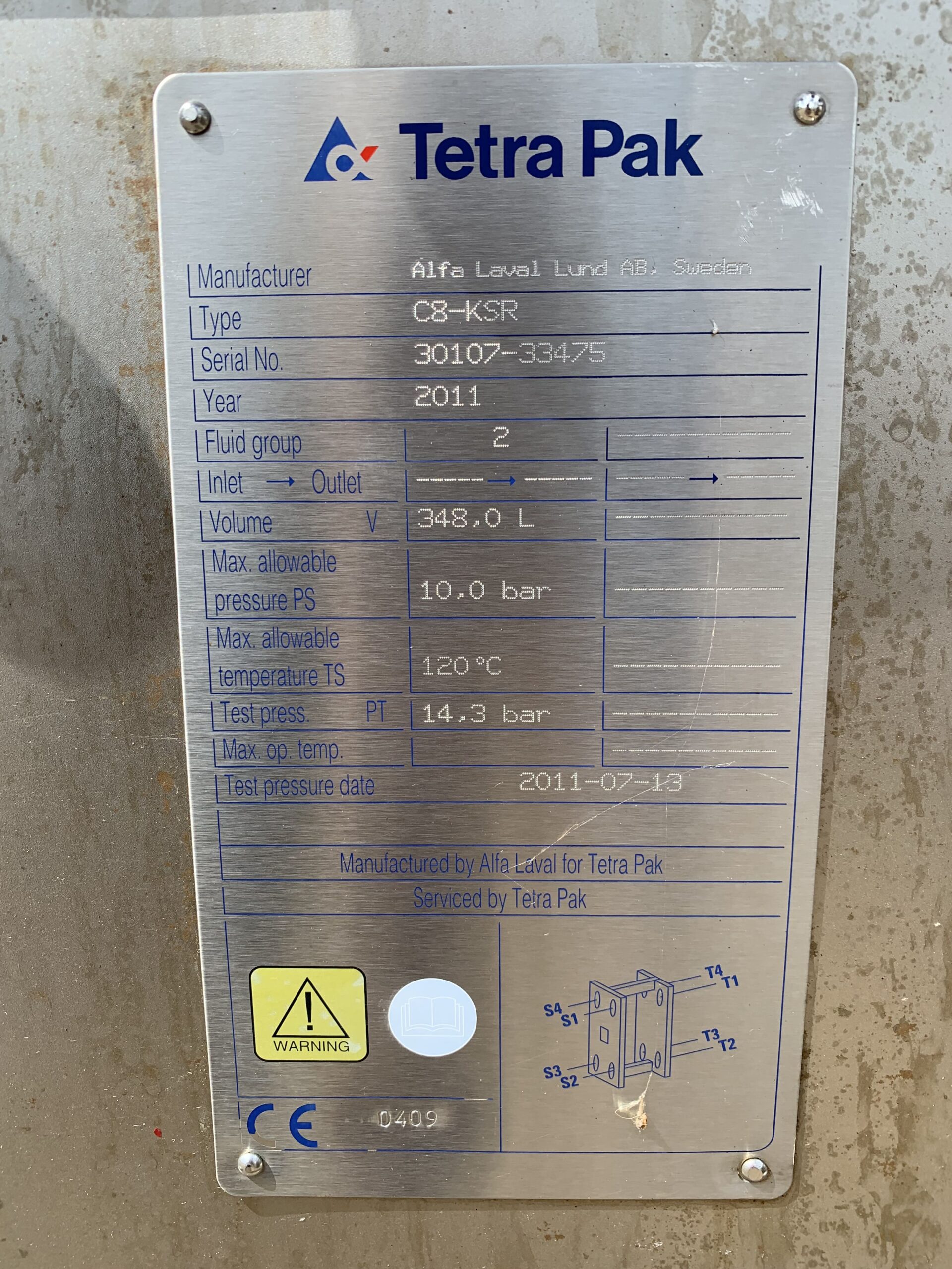 Tetra Pak plate heat exchanger FH Scandinox