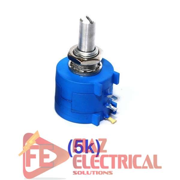 (5K ohm) Precision Variable Resistor Potentiometer (3590S502L) Wirewound multiturn volume in