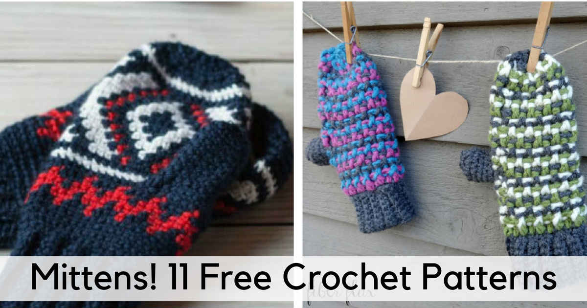 Crochet Mittens (12 Free Patterns 