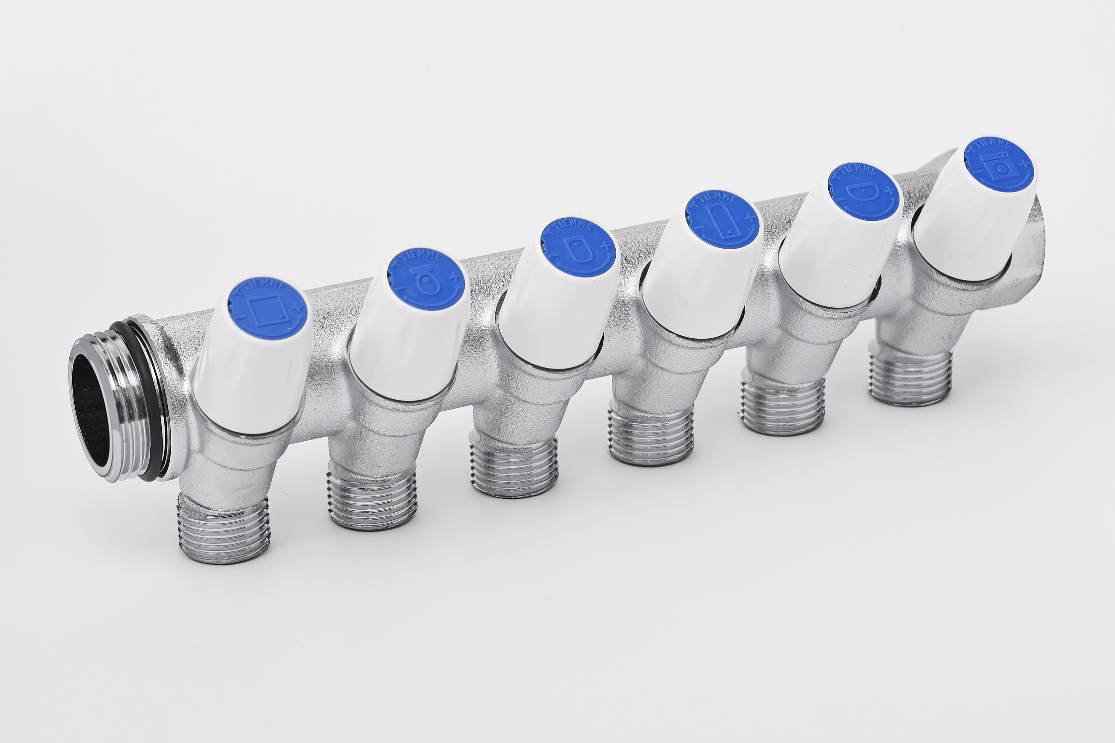 Manifold for water, size 3/4" x 1/2" 6 ways Fibo