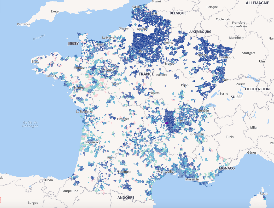 Deploiement Fibre Optique Carte La carte de déploiement de la fibre optique vient d'être mise à jour